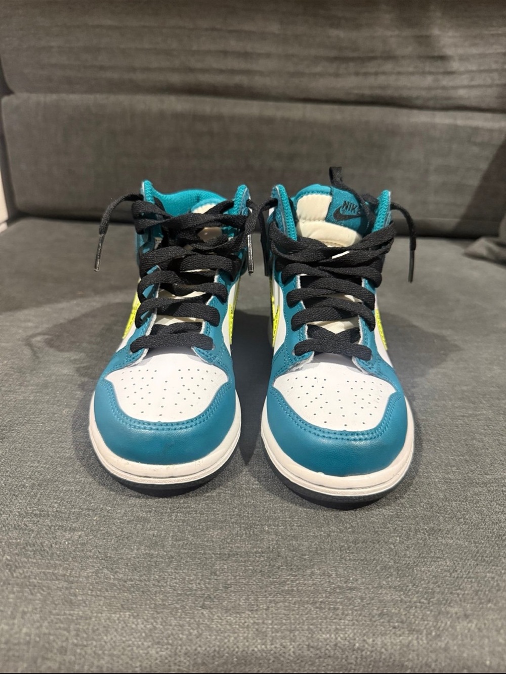 Nike Kids' Turquoise and White High-Top Sneakers